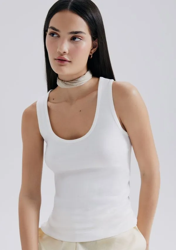 Regata Feminina Decote U - Off white G