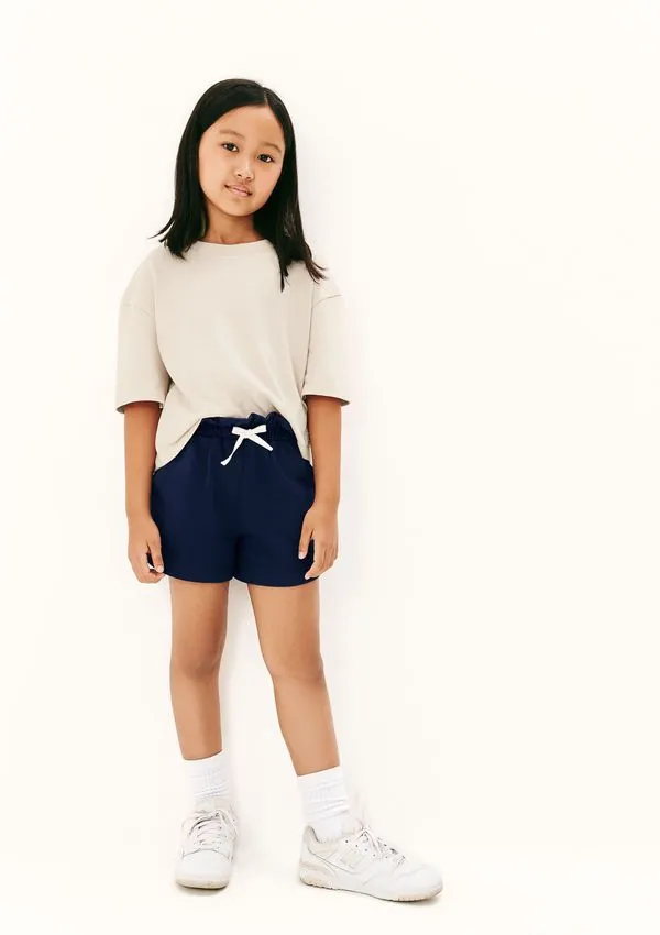 Shorts Infantil Menina Moletom Runner - Azul 004