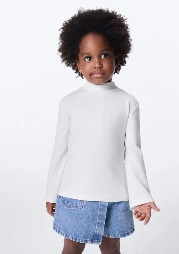 Blusa Infantil Menina Toddler Gola Alta - Off white 003