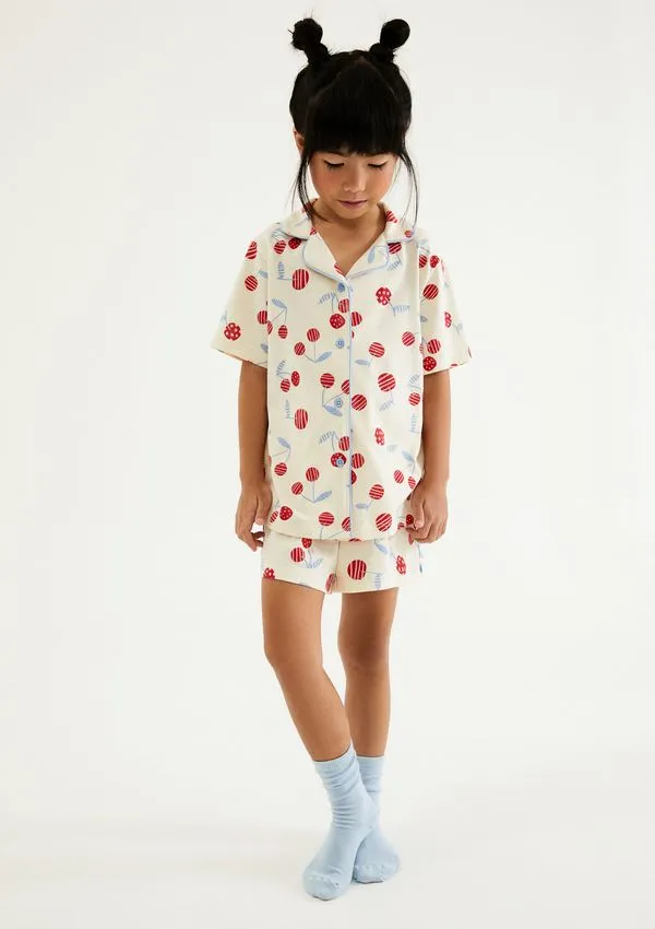 Pijama Infantil Menina Americano Estampado - Creme 002