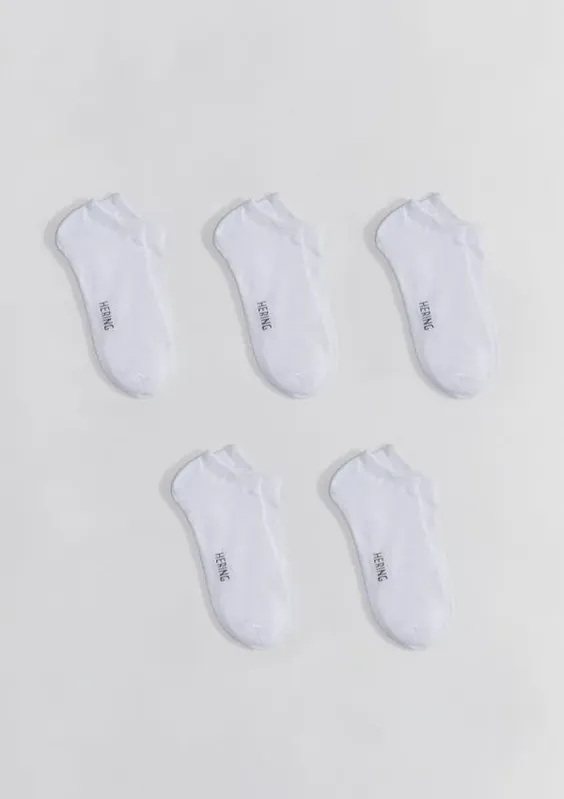 Kit 5 Pares De Meias Soquete Unissex - Branco P