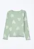 Blusa Infantil Menina Manga Longa Em Ribana - Verde 014