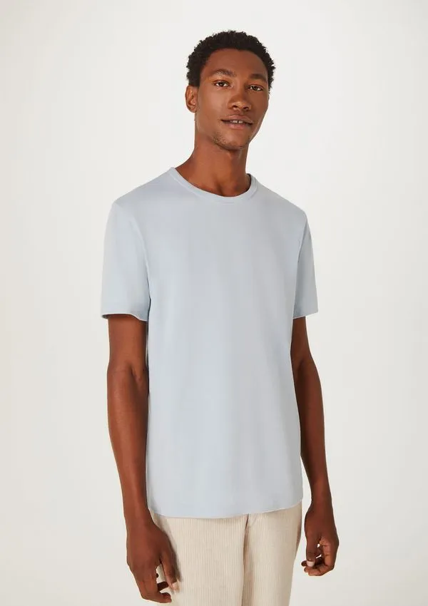 Camiseta Básica Masculina Manga Curta Slim - Azul P