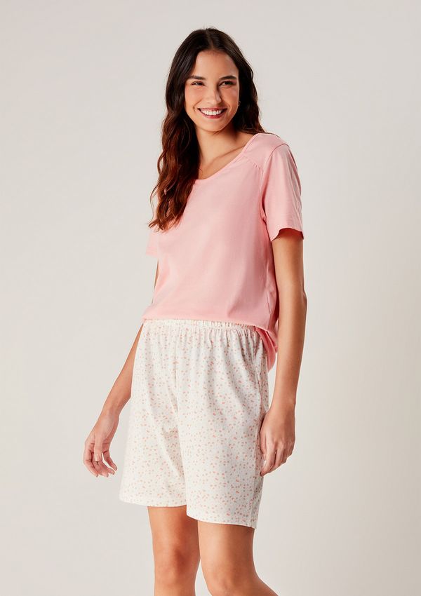 Pijama Feminino Curto Em Malha - Rosa P