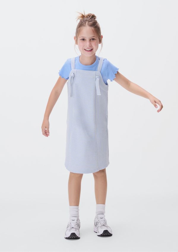 Vestido Curto Evasê Infantil - Azul 005