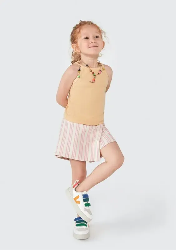 Regata Infantil Menina Em Ribana - Amarelo 002