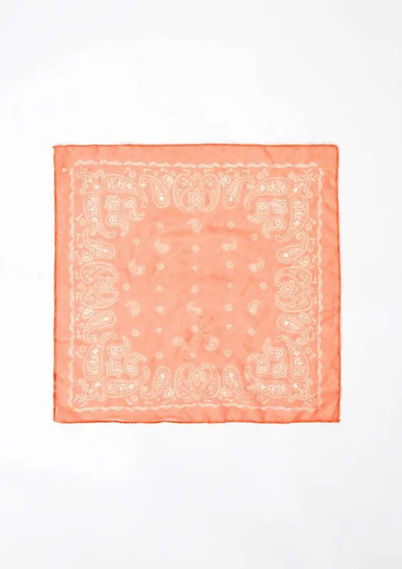 Lenço Feminino Grande Estampado Em Voil - Laranja UNI