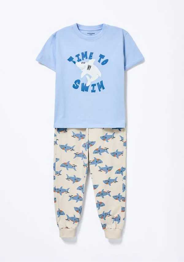Pijama Infantil Menino Brilha No Escuro - Azul 016