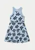 Vestido Infantil Curto Em Ribana Canelada - Azul 006