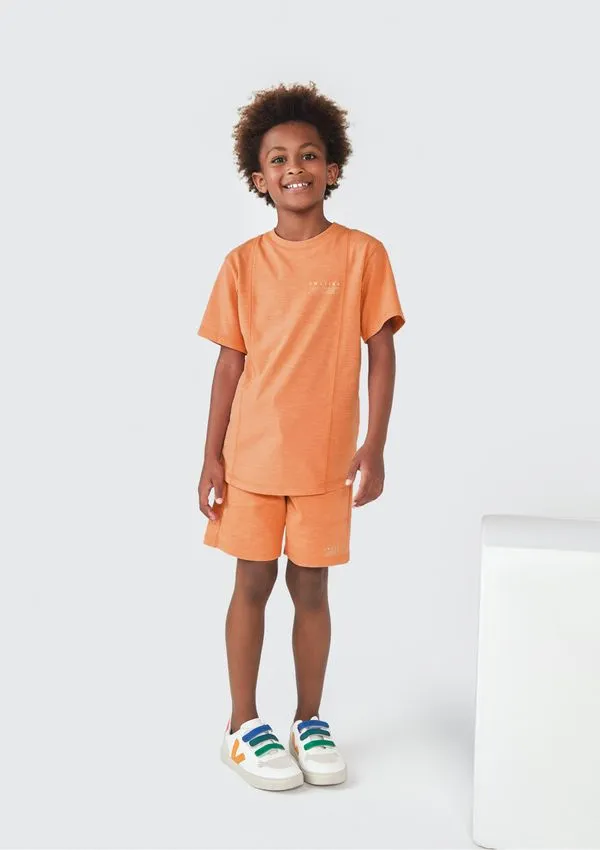 Camiseta Infantil Menino Com Estampa - Laranja 008