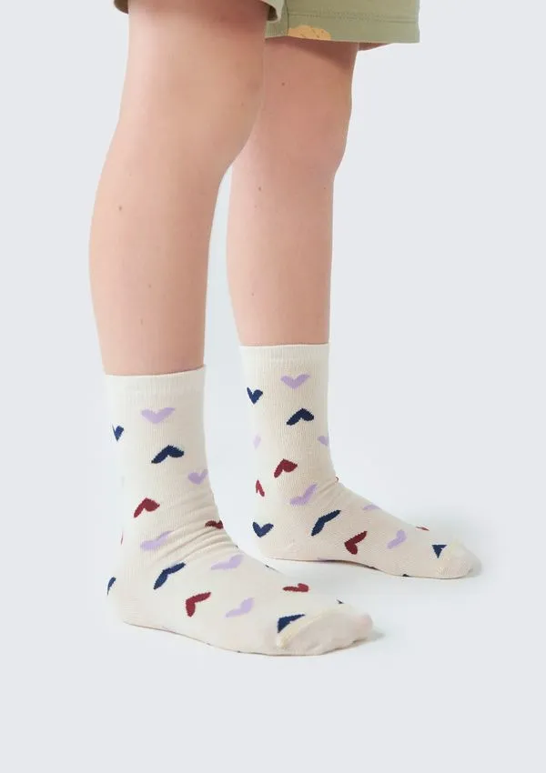 kit Com 2 Meias Infantil Menina Cano Alto - Roxo P