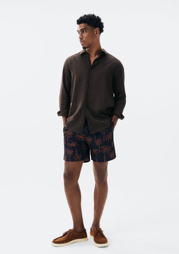 Shorts Praia Masculino Estampado - Azul G