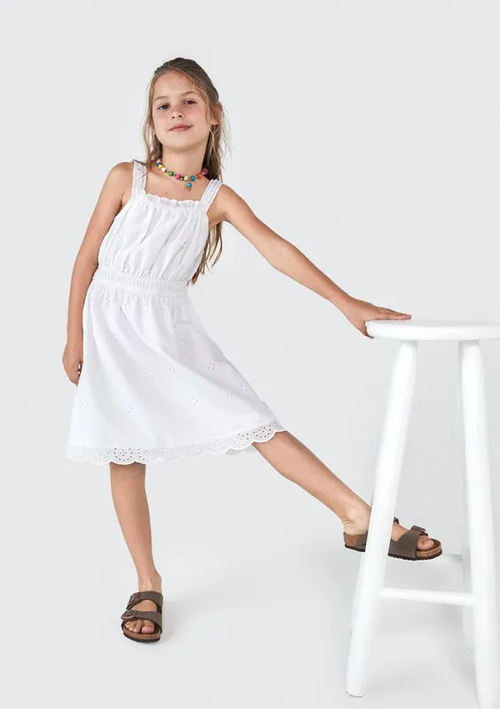 Vestido Curto Infantil - Branco 012