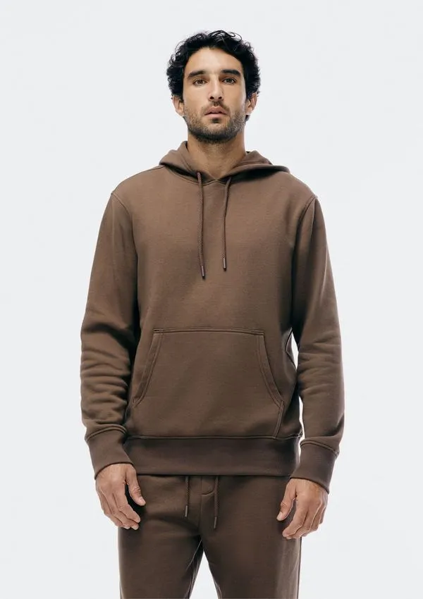 Blusão Básico Masculino Comfort Em Moletom Peluciado - Marrom M