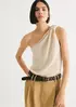 Blusa Feminina Ombro Só Texturizada - Creme XG