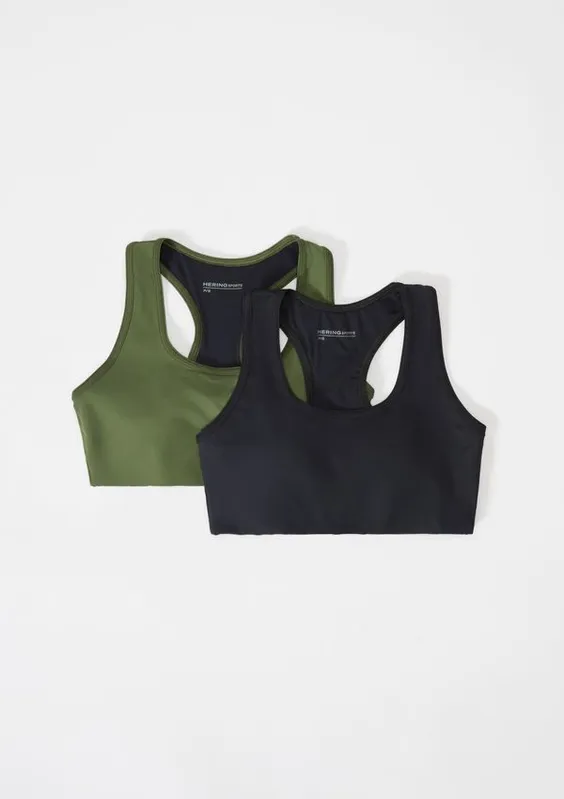 Kit Com 2 Tops Esportivos Feminino Nadador - Preto e verde XP