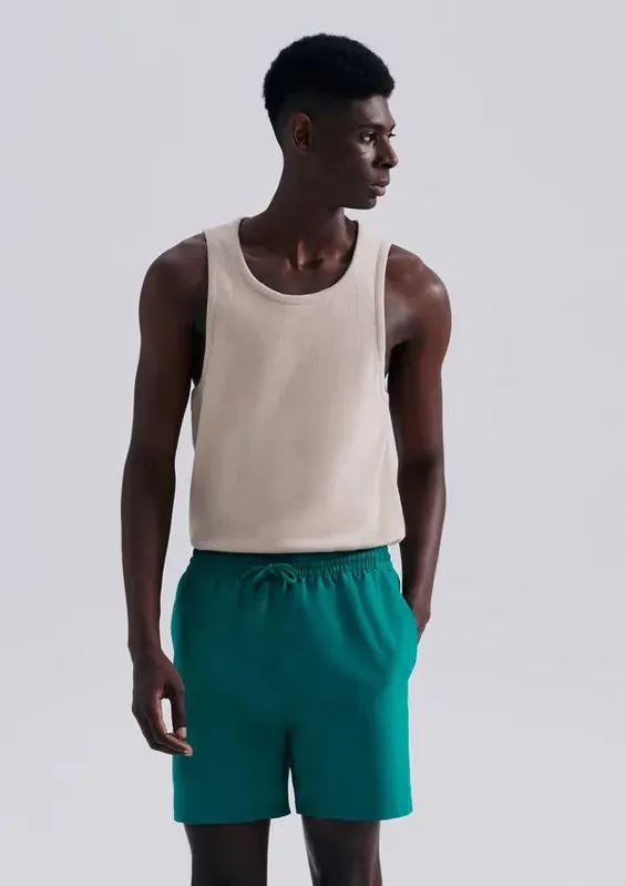 Shorts Praia Básico Masculino - Verde XXG