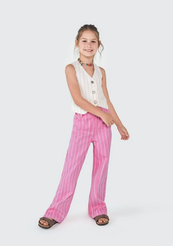 Colete Infantil Menina Em Sarja - Off white 010