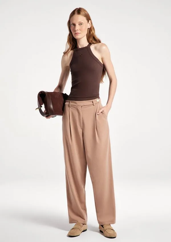 Calça Feminina Carrot Texturizada - Bege 040
