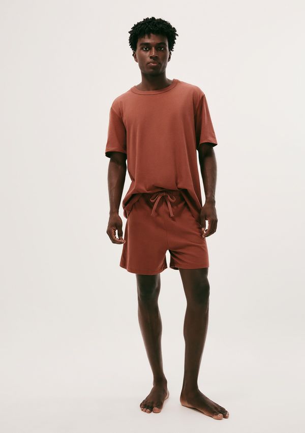 Pijama Curto Masculino Presenteável + Saquinho - Marsala P