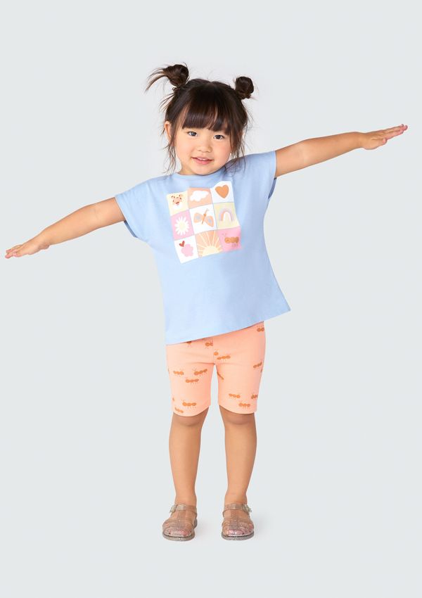 Conjunto Curto Infantil Menina Toddler - Azul 002