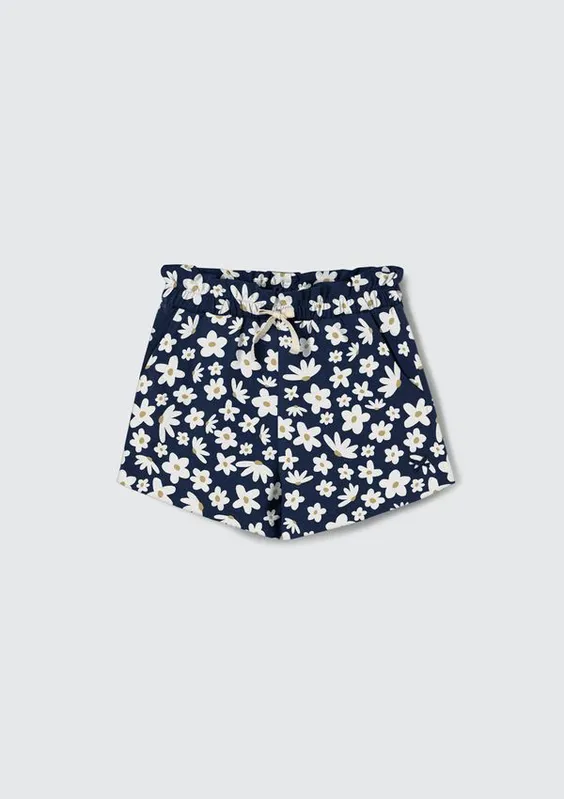 Shorts Básico Infantil Menina Clochard Estampado - Azul 010