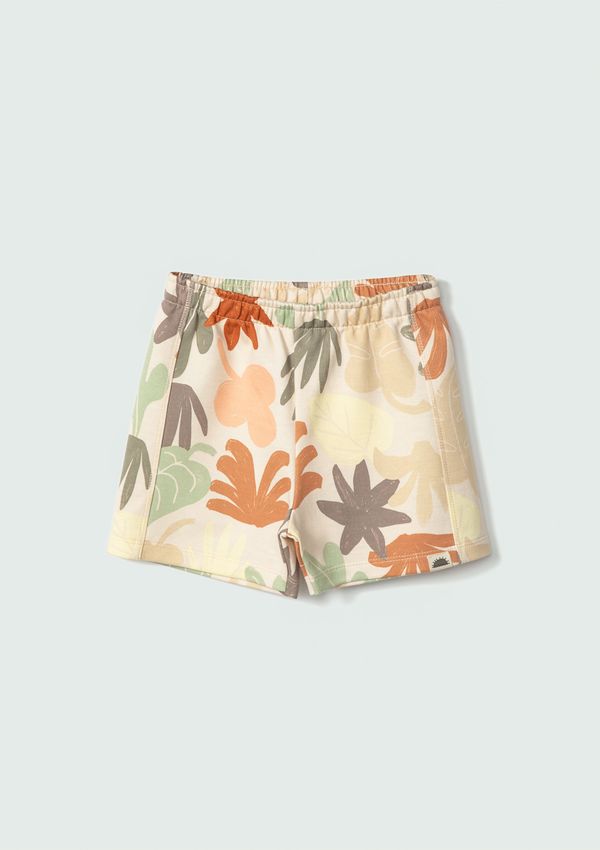 Shorts de Moletom Infantil Menino Toddler Estampado - Off white 001