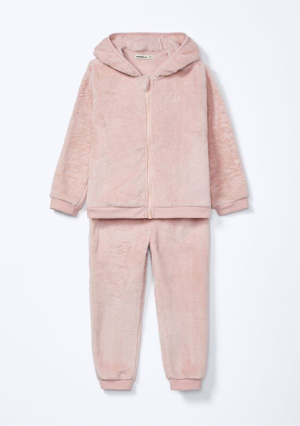 Conjunto Toddler Unissex Orelhinhas Peluciado - Rosa 09M