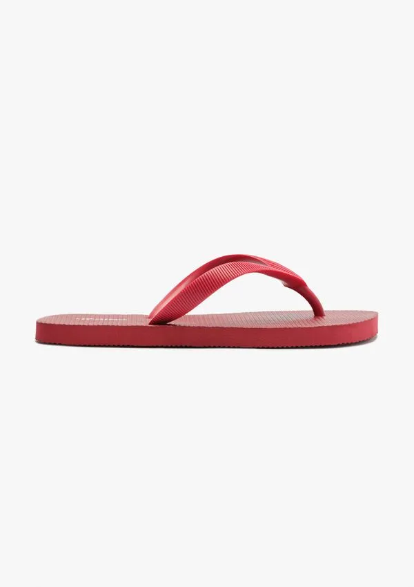 Chinelo de Dedo Feminino Texturizado - Vermelho 042