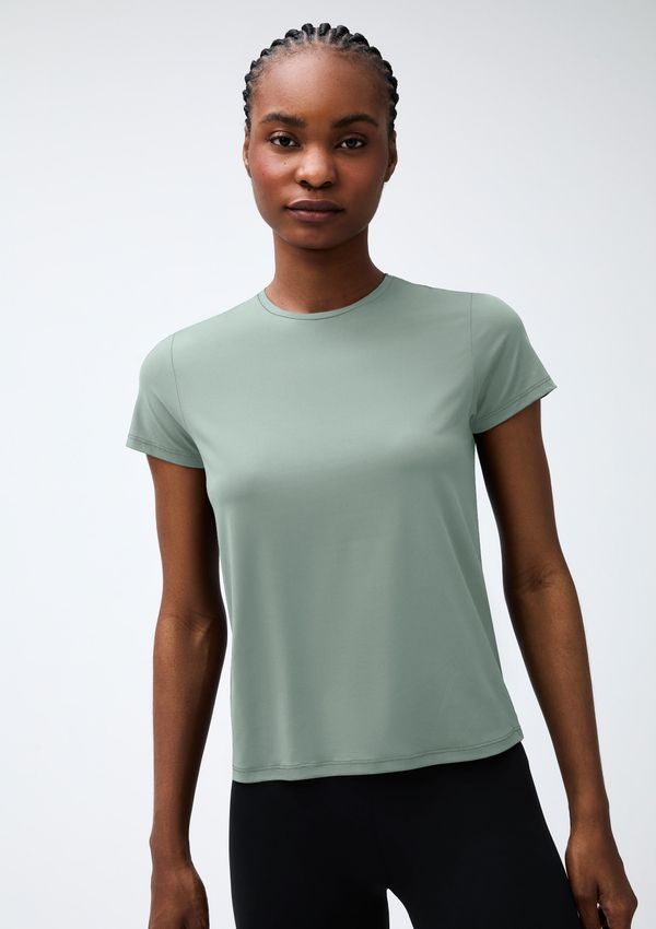 Camiseta Esportiva Básica Feminina Proteção UV - Verde XP