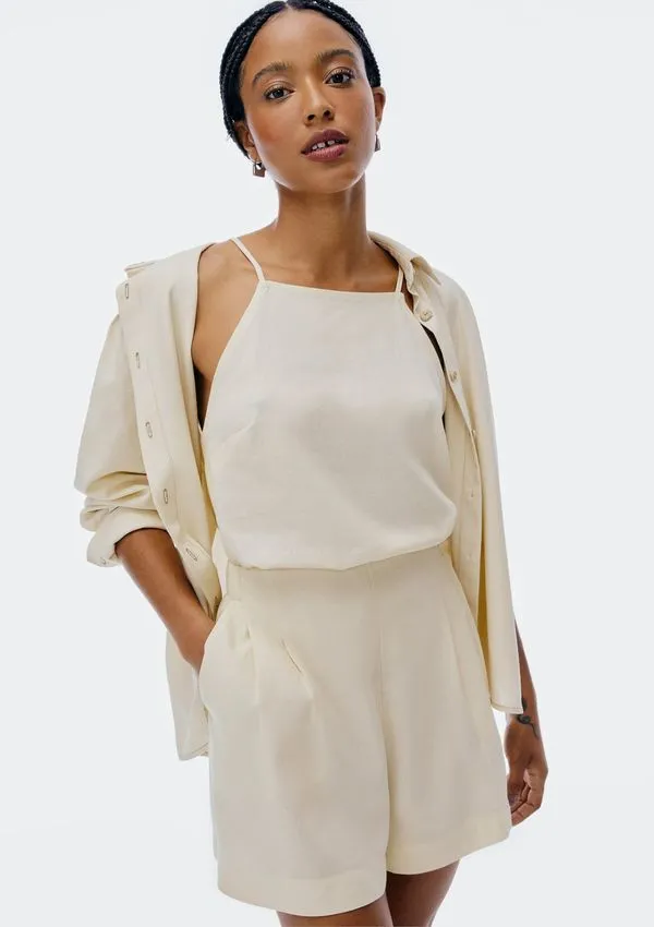 Regata Feminina Halter Neck Alças Finas - Creme G
