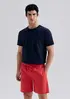 Bermuda Masculina Em Sarja Com Linho - Vermelho XXG