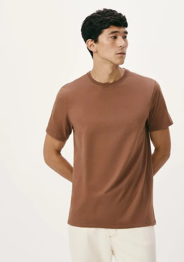 Camiseta Básica Masculina Comfort Super Cotton - Marrom G