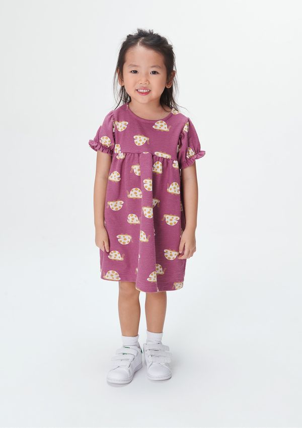 Vestido Infantil Toddler Manga Bufante - Rosa 001