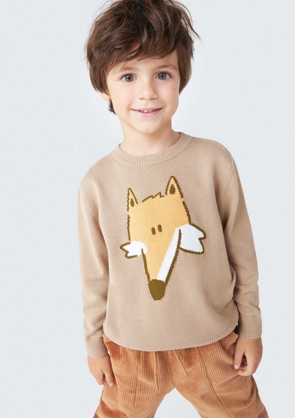 Blusão Infantil Menino Toddler Em Tricô - Bege 002