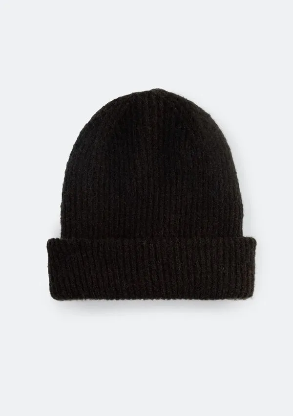 Gorro Feminino Em Tricô Canelado - Preto UNI
