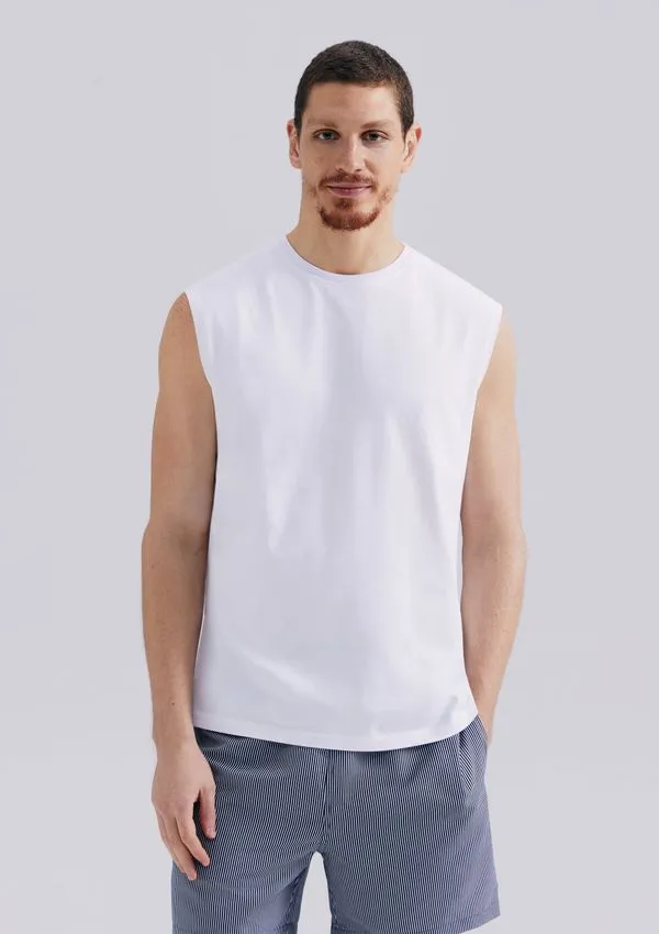 Regata Masculina Comfort Alças Largas Super Cotton - Branco P