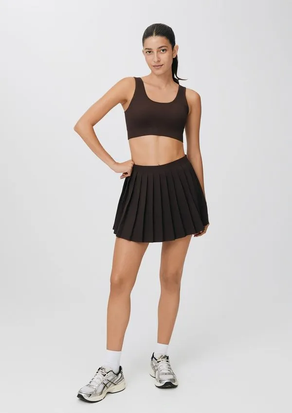 Shorts Saia Esportivo Plissado - Marrom M