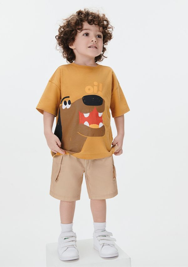 Bermuda Cargo Infantil Menino Toddler - Marrom 002