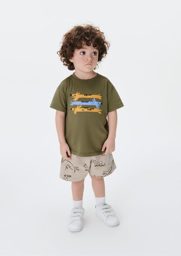 Conjunto Curto Infantil Menino Toddler Em Moletom - Verde 004