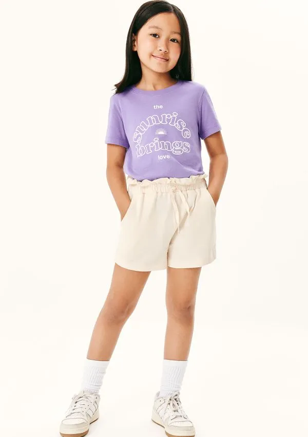 Blusa Infantil Menina Manga Curta Com Estampa - Roxo 012