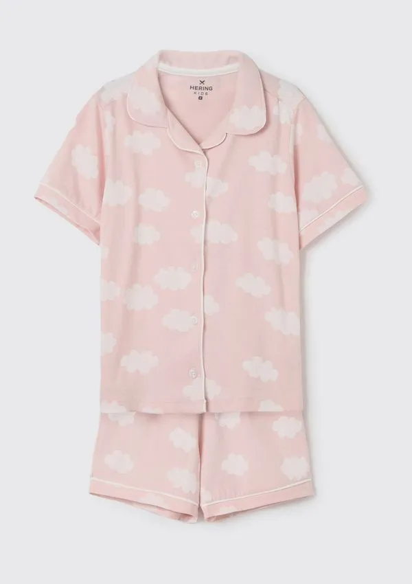 Pijama Infantil Menina Curto Estampado - Rosa 014