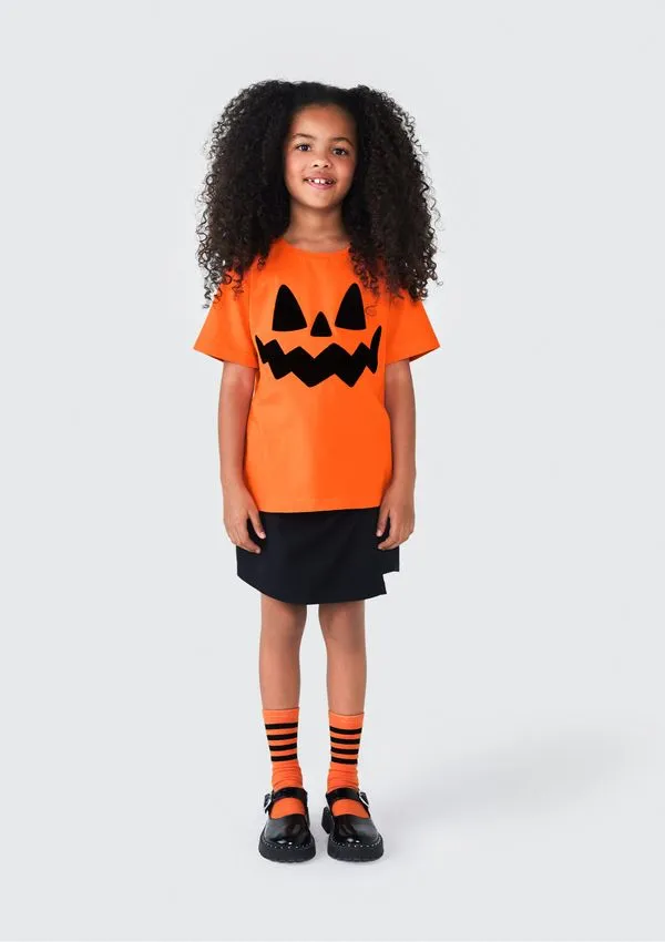 Camiseta Infantil Unissex Com Apliques - Laranja 014