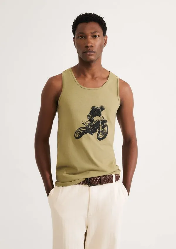 Regata Básica Masculina Slim Em Malha - Verde P
