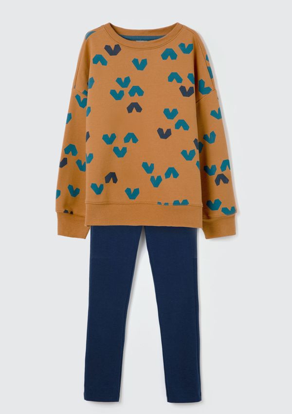 Conjunto Longo Infantil Menina Estampado - Marrom 012