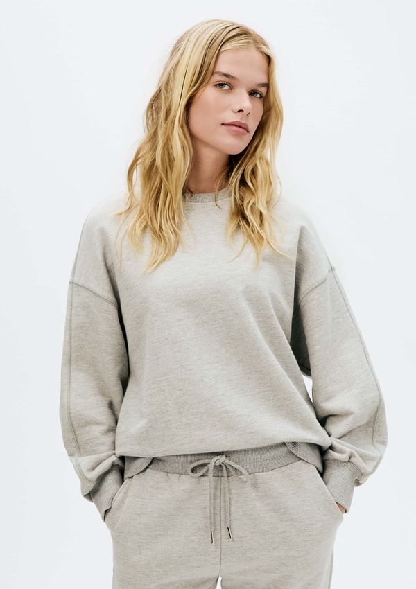 Blusão Básico Feminino Comfort Em Moletom - Cinza XXG
