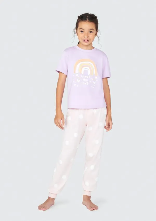 Pijama Infantil Menina Regular Com Estampa - Roxo 002