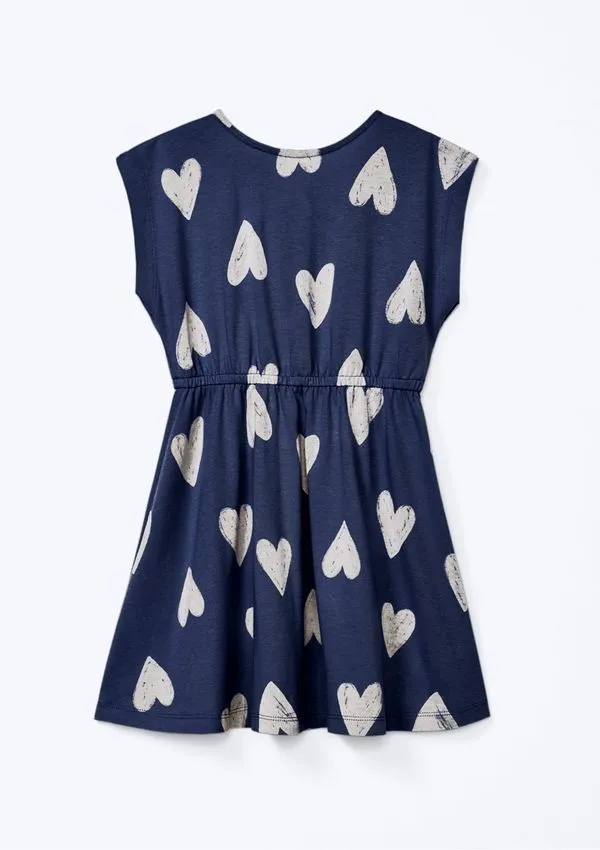 Vestido Curto Infantil Estampado - Azul 014
