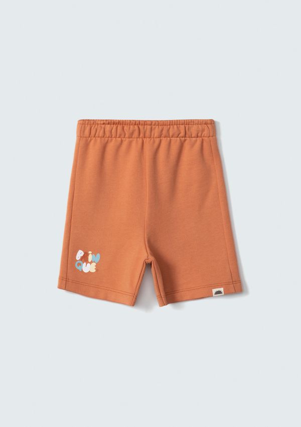 Shorts Básico Infantil Menino Toddler Com Estampa - Marrom 002