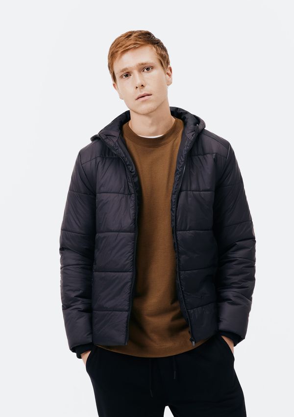Jaqueta Básica Masculina Puffer Com Capuz - Preto XXG